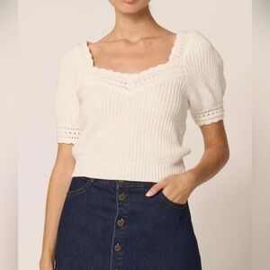 NWT Cleobella Rowan Sweater White Sz M retail $198